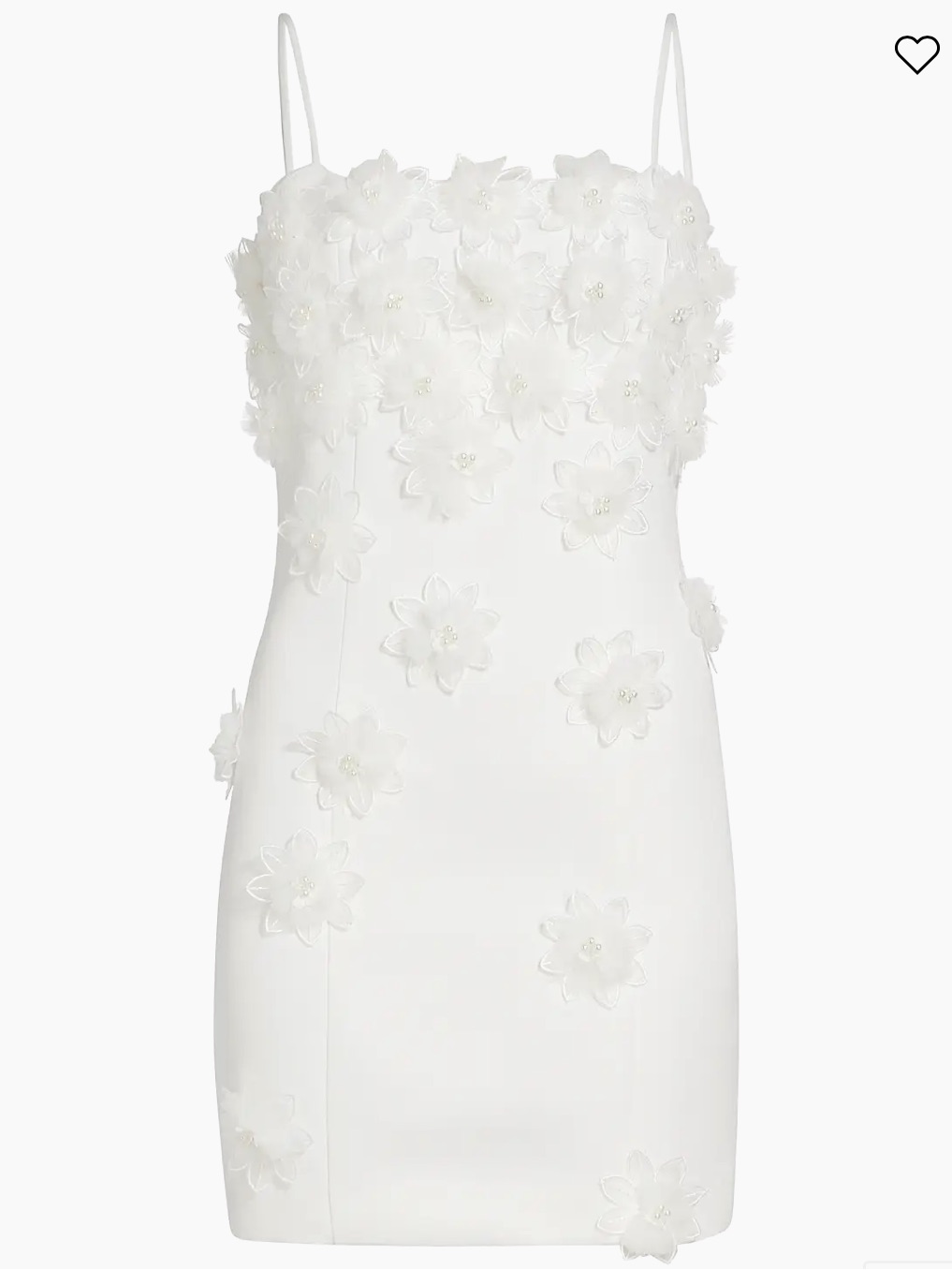 Elliatt Ivory 3d Floral Appliqu Spaghetti Strap Mini Dress